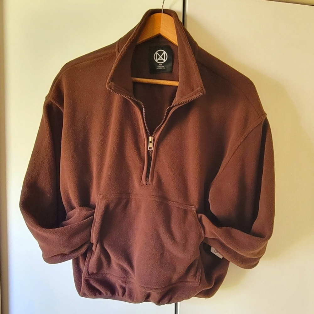 ARDENE Brown fleece jacket women SIZE MEDIUM 1/4 Zip